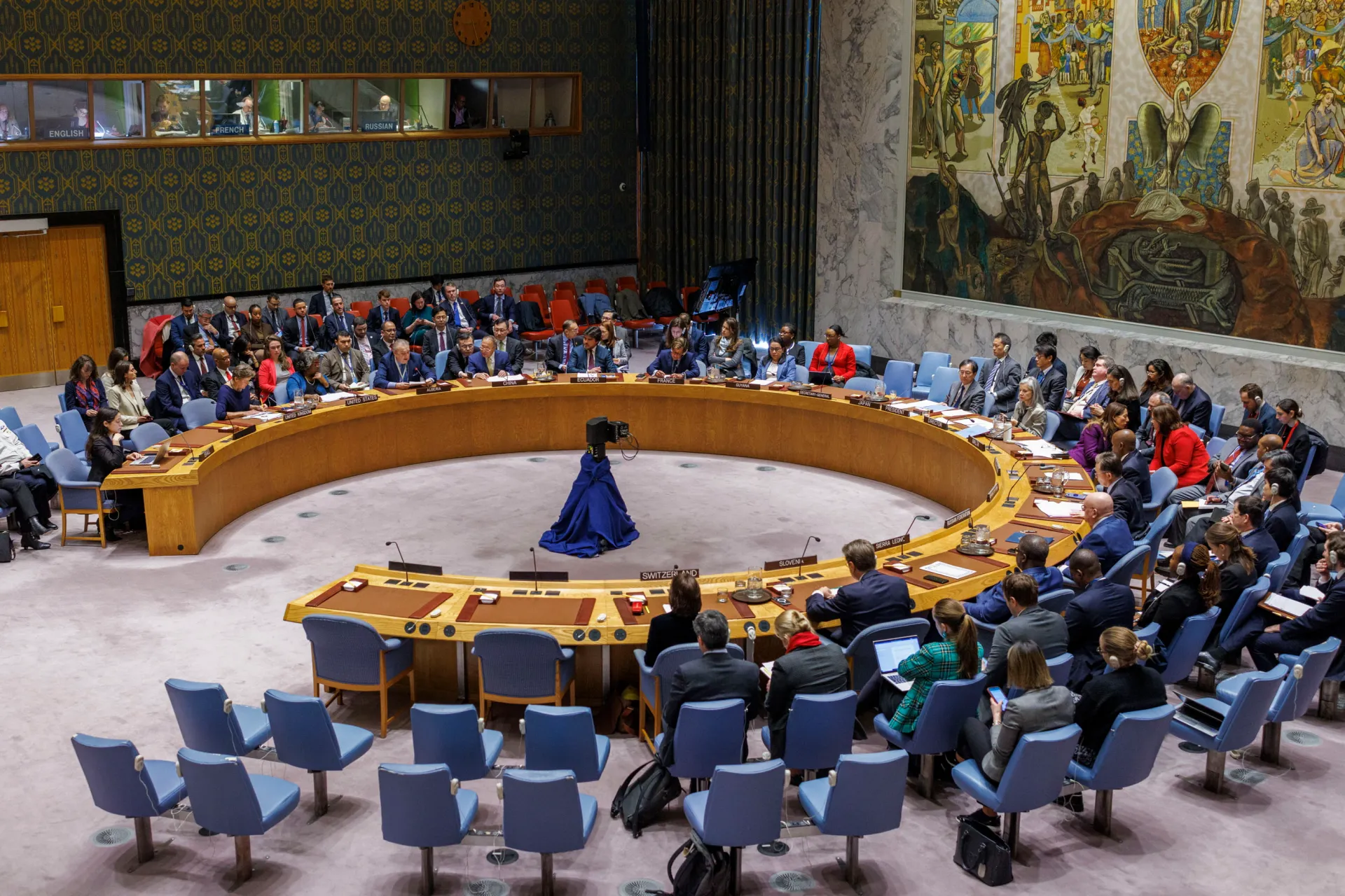 Vista de una sesión del Consejo de Seguridad de la ONU, este 22 de marzo de 2024, en Nueva York (EE.UU.). EFE/ Sarah Yenesel