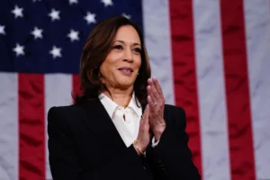 La vicepresidenta de Estados Unidos, Kamala Harris. EFE/Shawn Thew/Pool