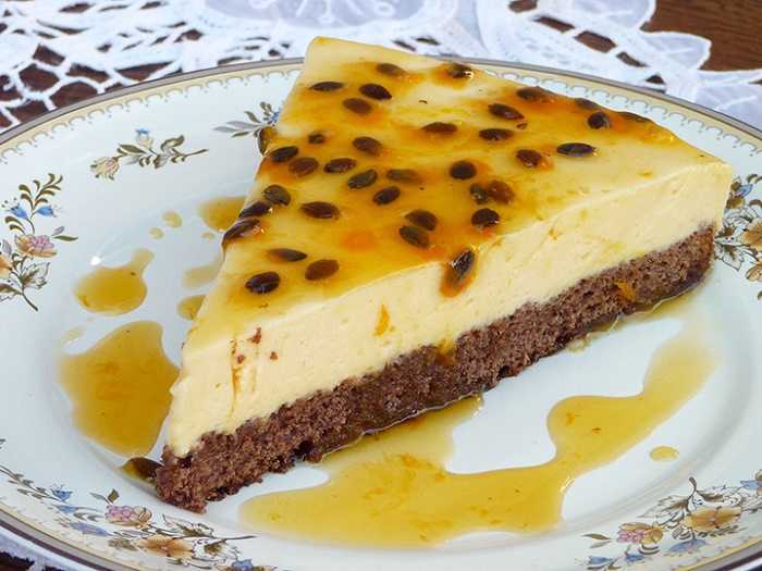 Tartaleta de chocolate y parchita