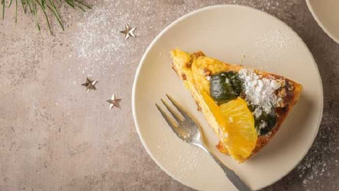 Tartaleta de espuma de lima con frutas