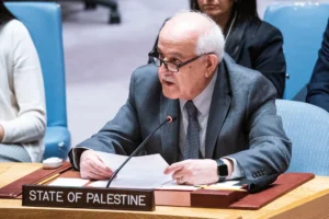 El embajador de Palestina ante la ONU, Riyad Mansour. EFE/Eduardo Muñoz