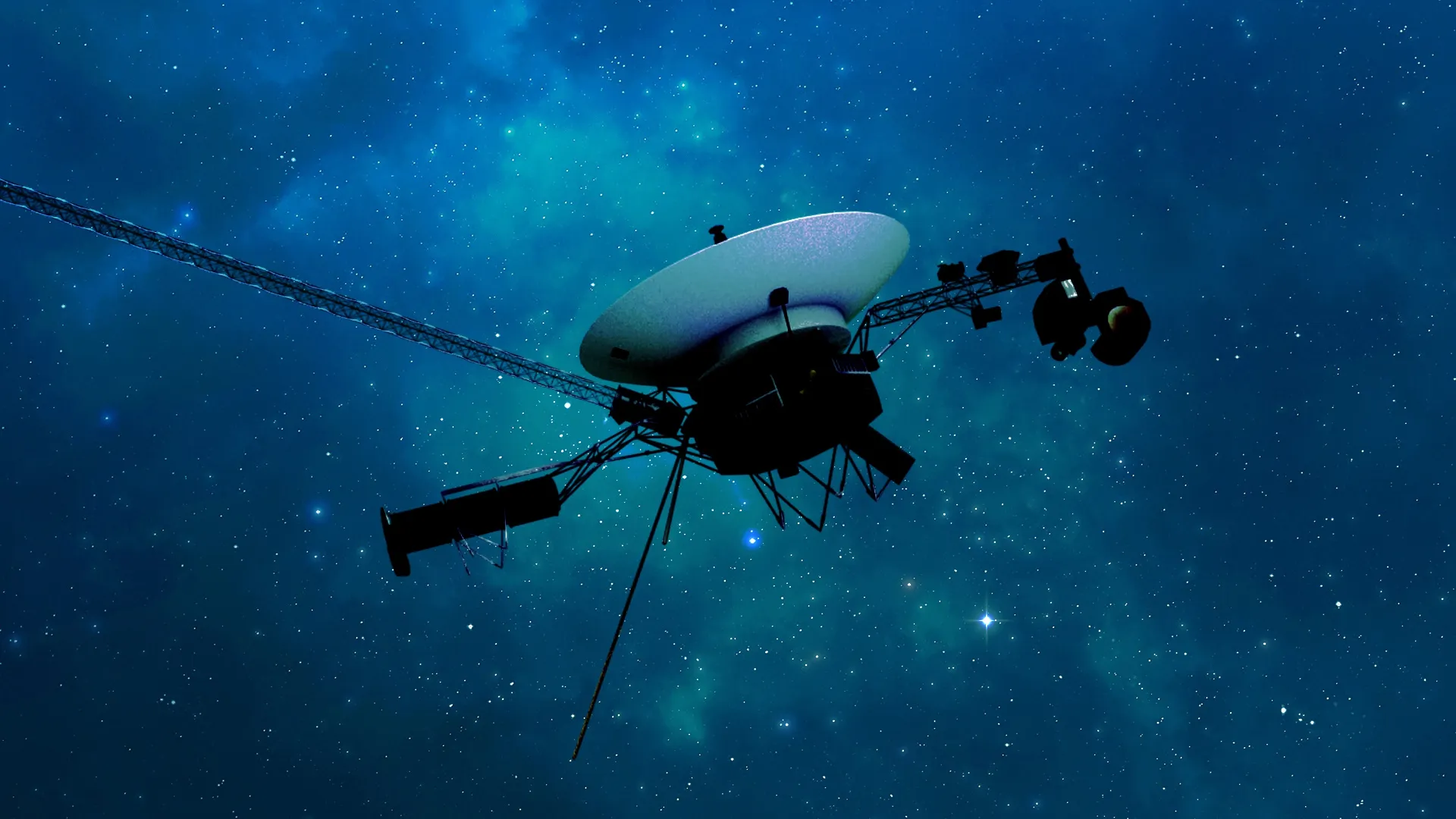 Fotografía cedida por la NASA de una recreación artística de la sonda espacial Voyager 1 mientras viaja a través del espacio interestelar, o el espacio entre estrellas, en el que entró en 2012. EFE/NASA/JPL-Caltech