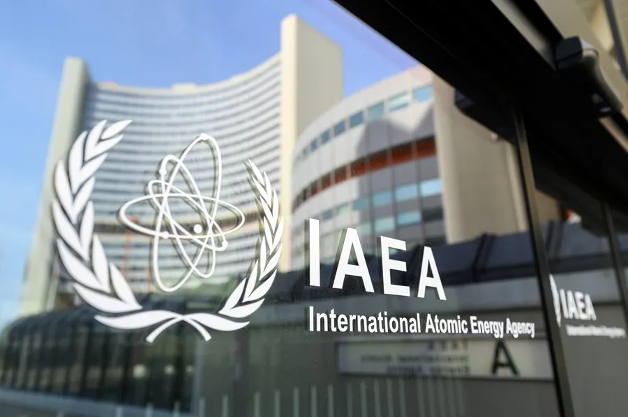 Logotipo del Organismo Internacional de Energía Atómica (OIEA), la agencia nuclear de la ONU (IAEA en inglés). EFE/EPA/Max Slovencik/Archivo