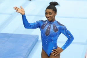 La gimnasta estadounidense Simone Biles, en una fotografía de archivo. EFE/Olivier Matthys