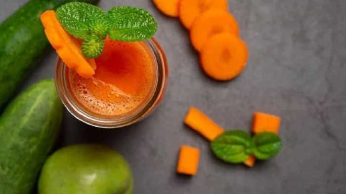 Agua de zanahoria limón y pepino