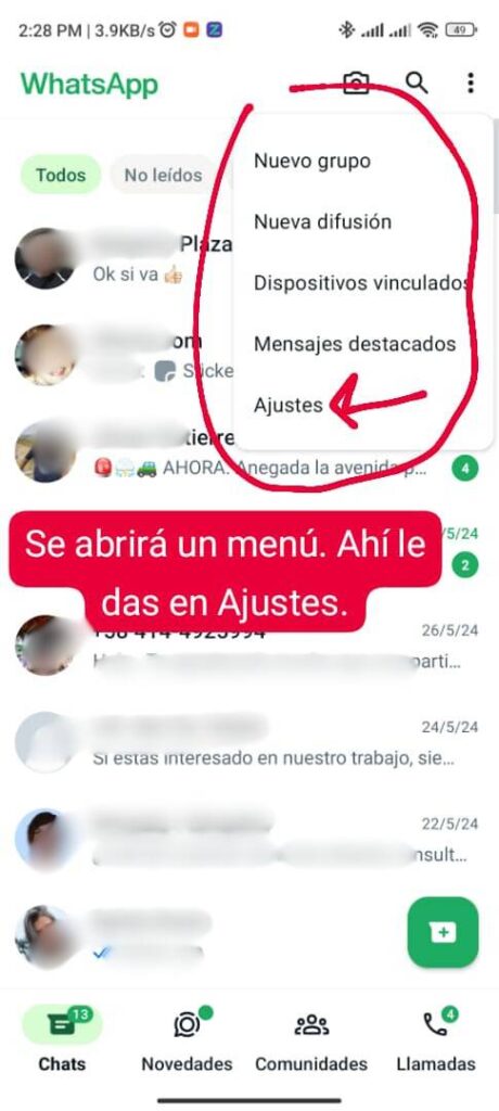 Configura las descargas en WhatsApp