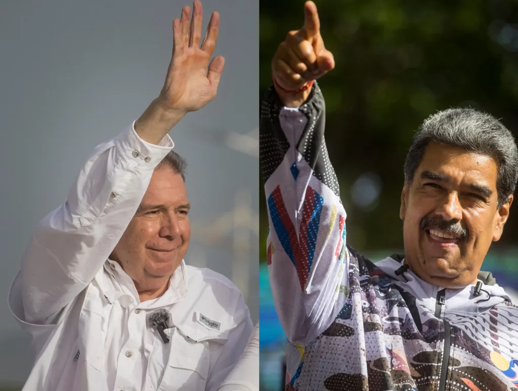 Combo de fotografías de archivo del candidato presidencial de la Plataforma Unitaria Democrática (PUD), Edmundo González Urrutia (i), y el presidente y candidato a la reelección, Nicolás Maduro. EFE/ Miguel Guitérrez