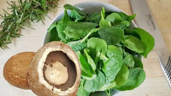 Portobellos rellenos de espinacas
