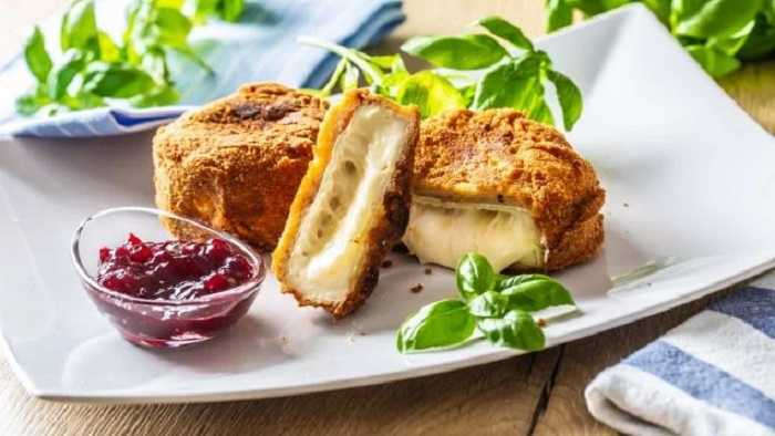 Queso frito rebozado