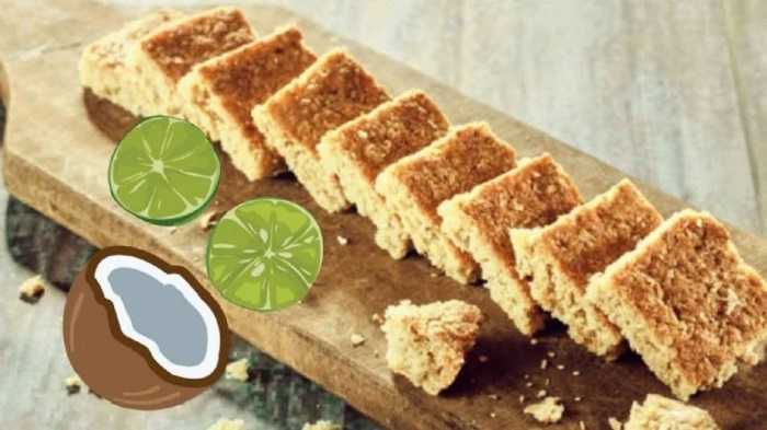 Barritas de limón y coco