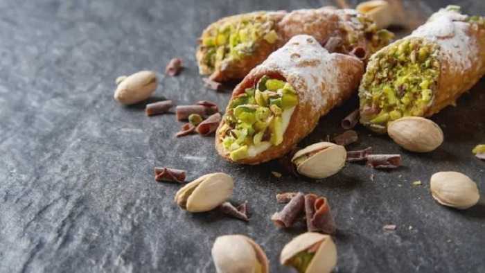 Crema de naranja y pistachos