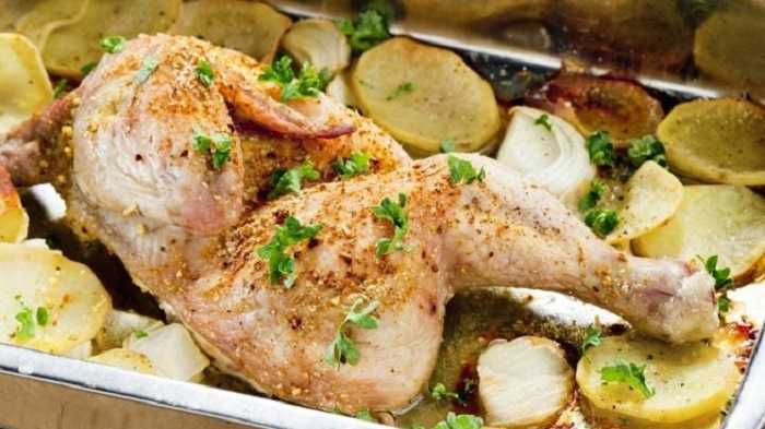 Pollo al horno con vino blanco