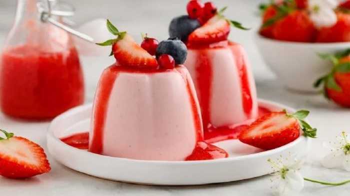 Gelatina de fresas con queso