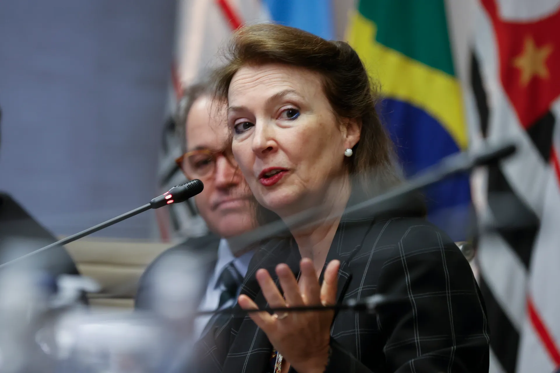 La exministra de Relaciones Exteriores de Argentina, Diana Mondino, en una fotografía de archivo. EFE/Sebastiao Moreira