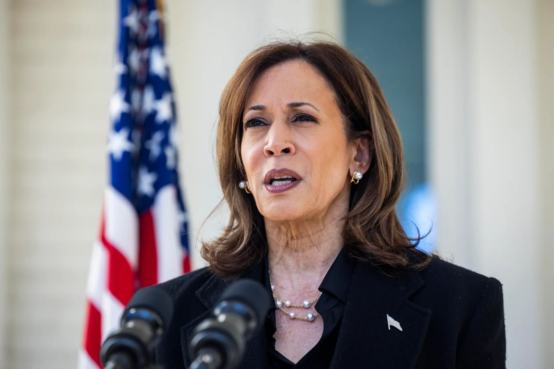 La vicepresidenta de EE.UU. y candidata demócrata, Kamala Harris. EFE/EPA/Jim Lo Scalzo/Pool