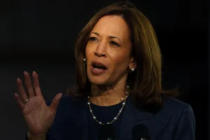 La vicepresidenta estadounidense y actual candidata presidencial demócrata Kamala Harris. EFE/EPA/Will Oliver