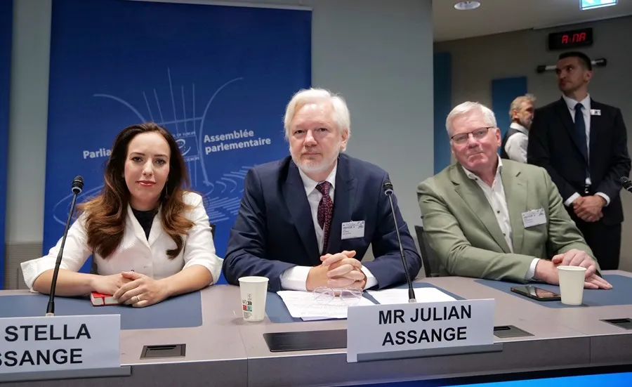 El fundador de WikiLeaks, Julian Assange rompió este martes su silencio en una declaración en el Consejo de Europa. EFE/Wikileaks