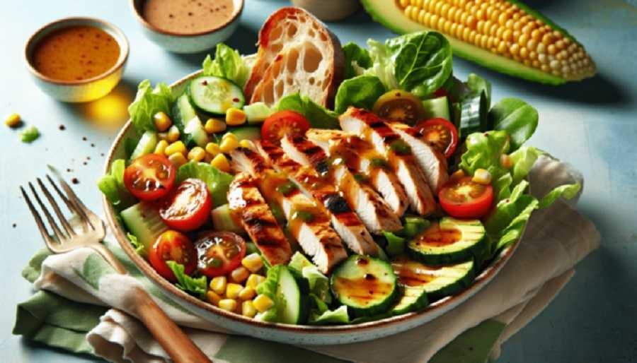 Ensalada de pollo a la parrilla con aguacate: rica receta para cenar