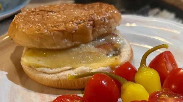 Hamburguesa de pollo y queso