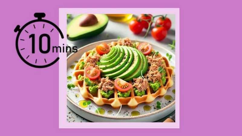 Gofre de atún con aguacate