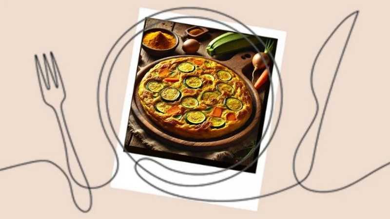Tortilla de verduras con cúrcuma