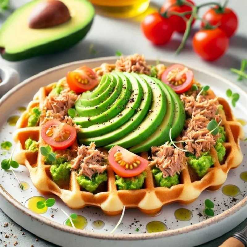 Gofre de atún con aguacate: delicioso plato para desayunar
