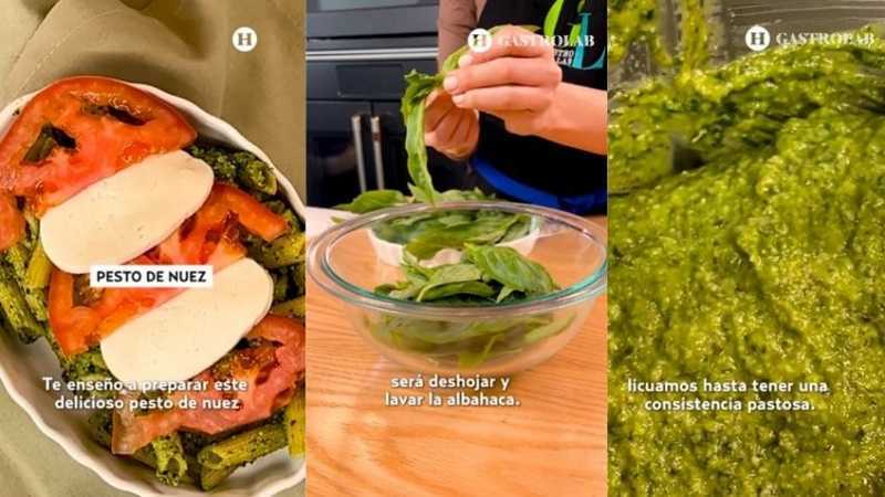 Salsa de nuez con albahaca