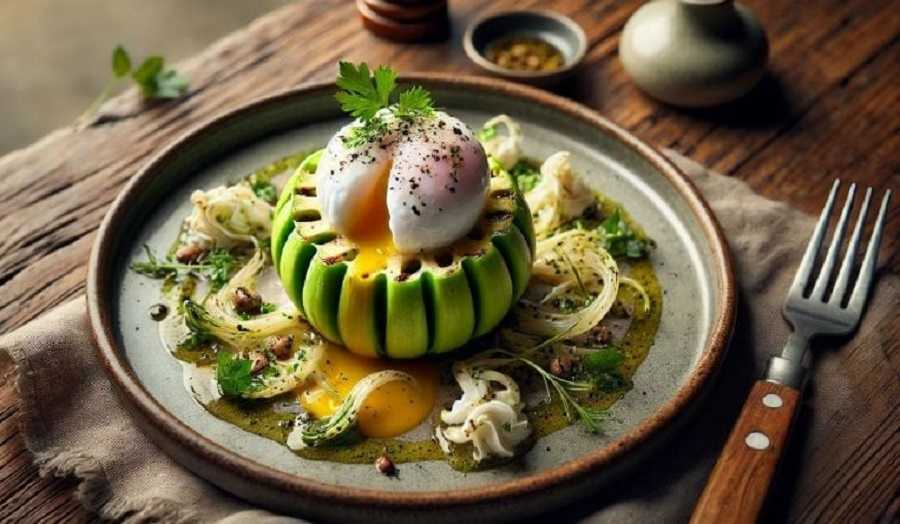 Chayotas asadas con huevo pochado: así se prepara esta receta