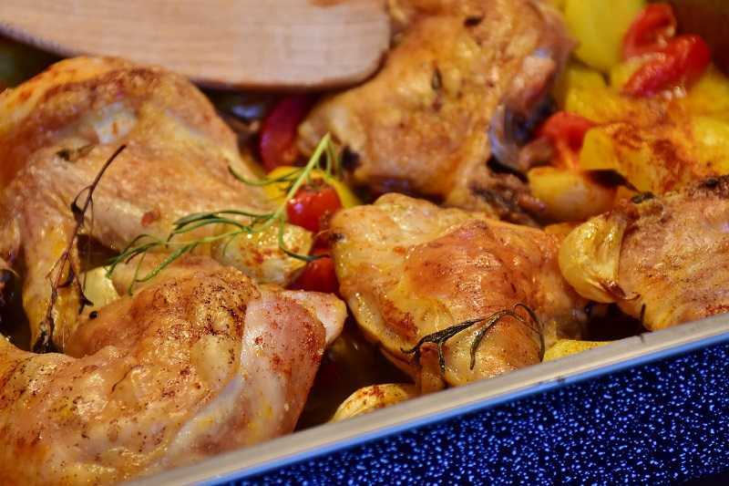Pollo a la naranja en el horno