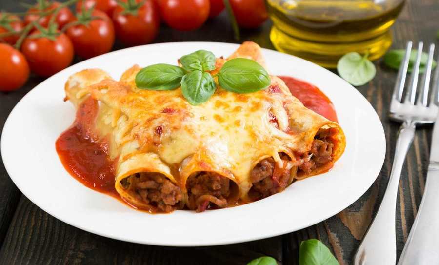 Canelones rellenos de carne de ossobuco italiano