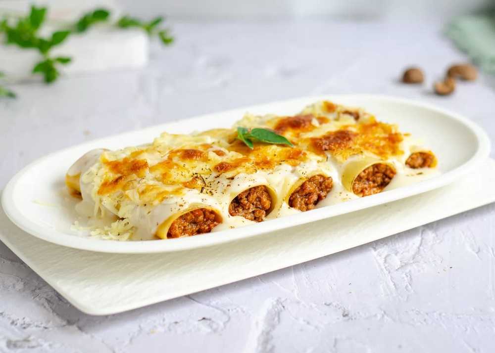Canelones rellenos de carne de ossobuco