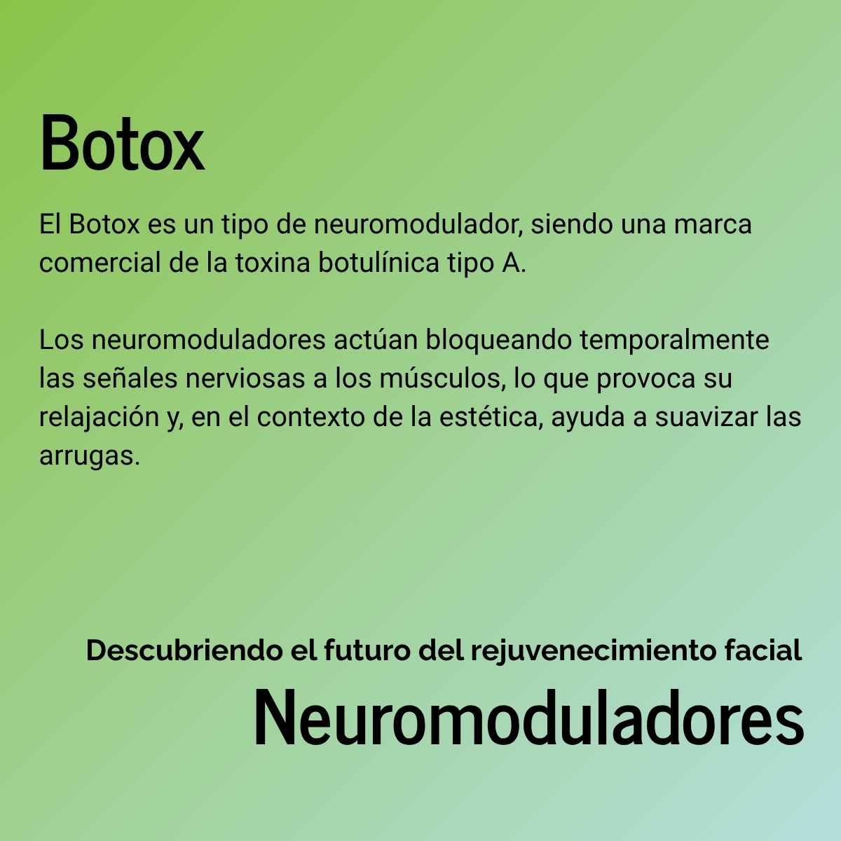 Neuromoduladores botox líneas de expresión arrugas rejuvenecimiento facial