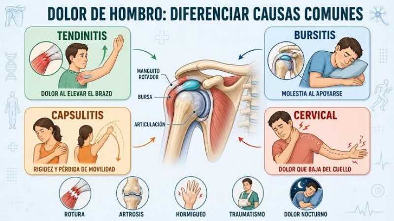 Cada tipo de dolor de hombro