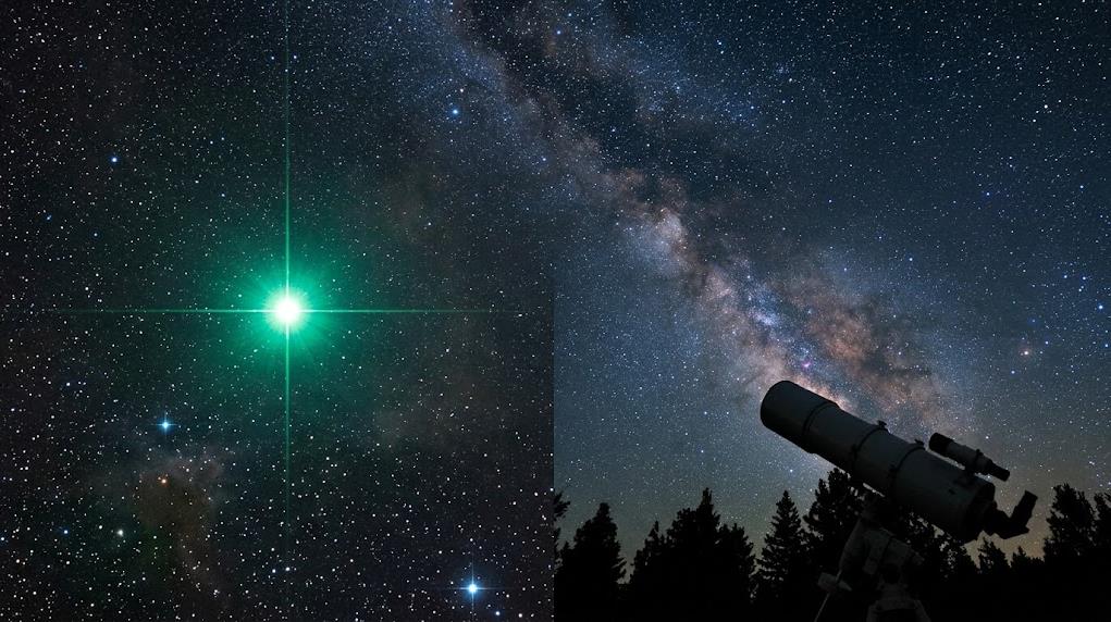 Detectan estrella verde visible